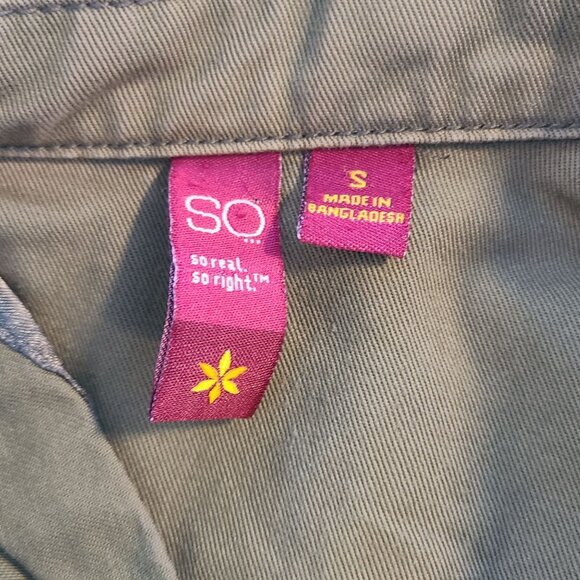 SO Button Down Fitted Jacket Long Sleeve Brown Embroidered Retro Womens Small - Picture 4 of 8